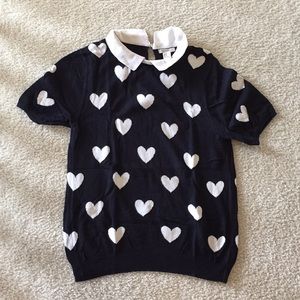 Forever 21 Heart Collared Shirt